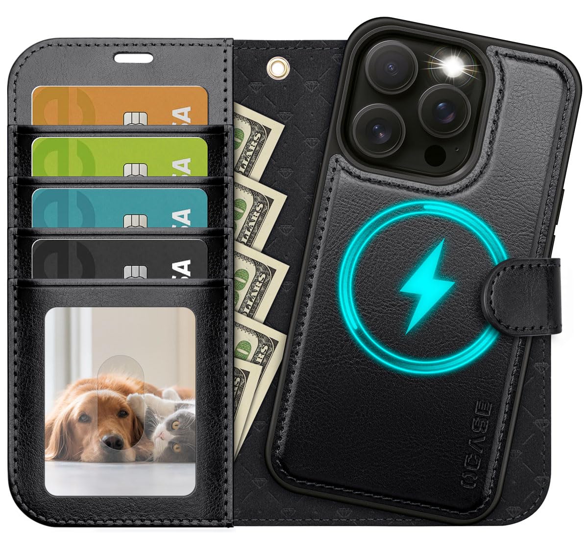 TUCCH Custodia per iPhone 13 Pro Max 5G Cover Portafoglio Tasca Carte RFID Blocco Portacellulare Pelle Sintetica Antiurto Magnetica Flip Chiusura Compatibile iPhone 13 Pro Max (6,7 2021), Azzurro