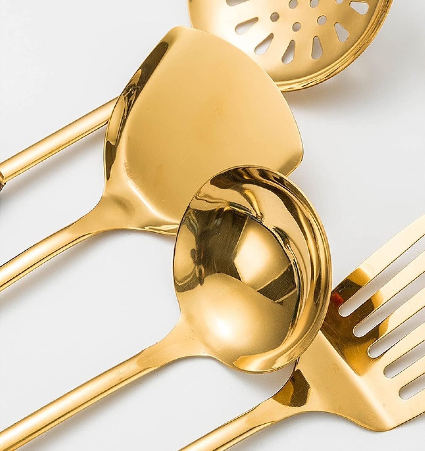 Set di Utensili da Cucina, Set di Utensili da Cucina 7 Pezzi di Pentole Utensili da Cucina con Manico in Ceramica in Acciaio Inossidabile