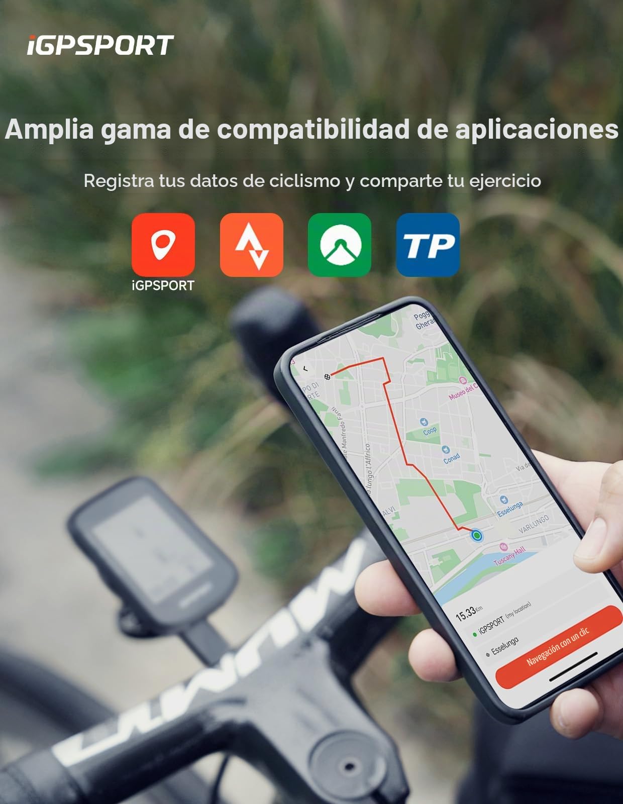 iGPSPORT BSC300T GPS Bicicleta,Navegación con Mapa Pantalla Táctil 2,4'' | Reanudación de Ruta, Cursos de Entrenamiento, Control Di2 y Compatible con Rodillo Inteligente,32GB Ciclocomputador GPS