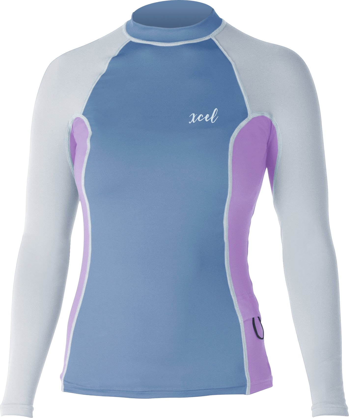 Xcel Womens Monica l/S UV Top with Key Pocket, Faience Blue/Lilac/Ice Grey, X-Small