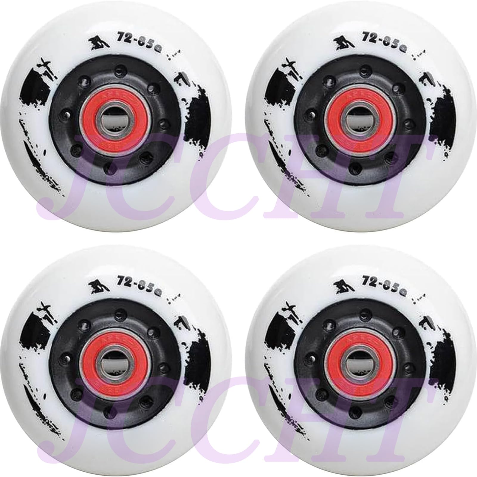 Roues de Roller 85A avec roulements ABEC-7 72 mm, 76 mm et 80 mm pour Patins de Roller Hockey