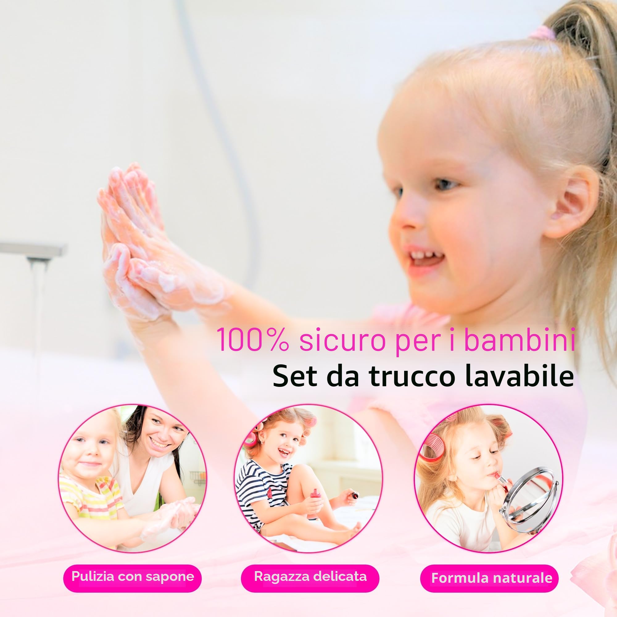 Trucchi Bambina Set - Trucco Set Ragazza, Lavabile Kit Regalo, Set di Trucchi per Bambini, Bambina Giocattoli Giochi Bambino 4 5 6 7 8 9 10 Anni, Regali Natale 3-12 Anni