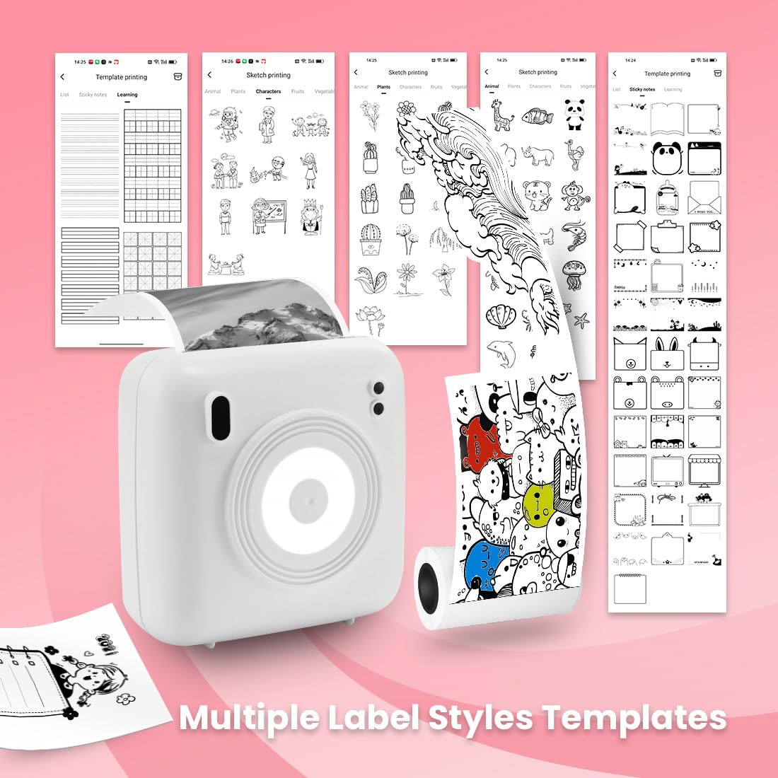 Mini Stampante Portatile CP2, Stampante Fotografica per iOS e Android, Etichette Adesive per Lavoro e Viaggi
