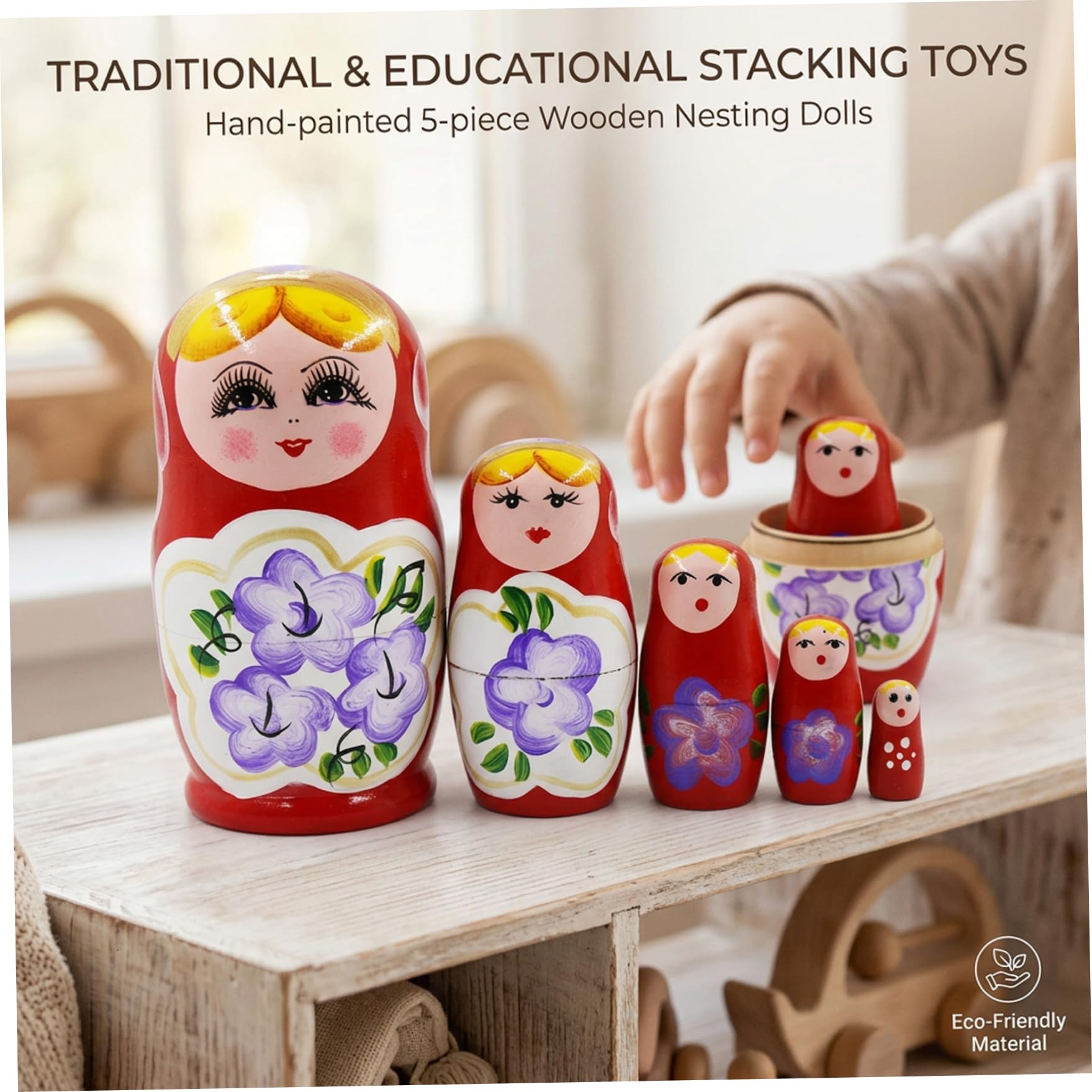 Poupées Russes Matriochka en Bois à 5 Couches, décoration Traditionnelle pour Enfants, Cadeau