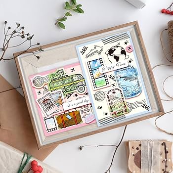 400)✺SALE✺【海外製】クリアスタンプ 3枚セット〜トラベル