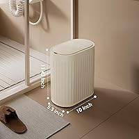 Vista 2 de ELPHECO Bote de basura con sensor de 2 galones, resistente al agua, con sensor de movimiento, cubo de basura automático para baño, cubo de basura