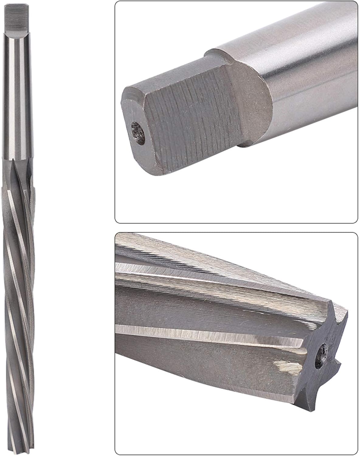 1:50 Reamer Reamer Long Reamer Taper Spiral Long Blade Metal Cutting Tool Conical Reaming Shape with 3 Taper Handle for Taper Shank Machine