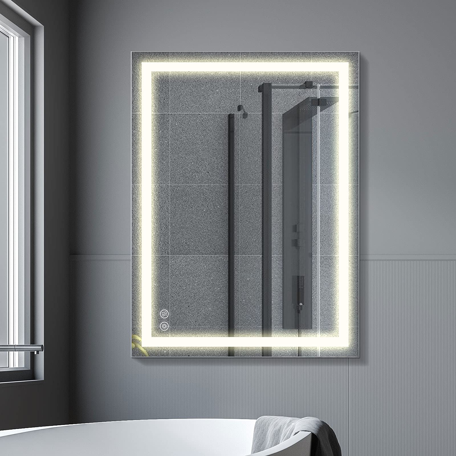 Buy LED Bathroom Mirror with Light Wall ed, FAUETI 500*700mm Rectangle