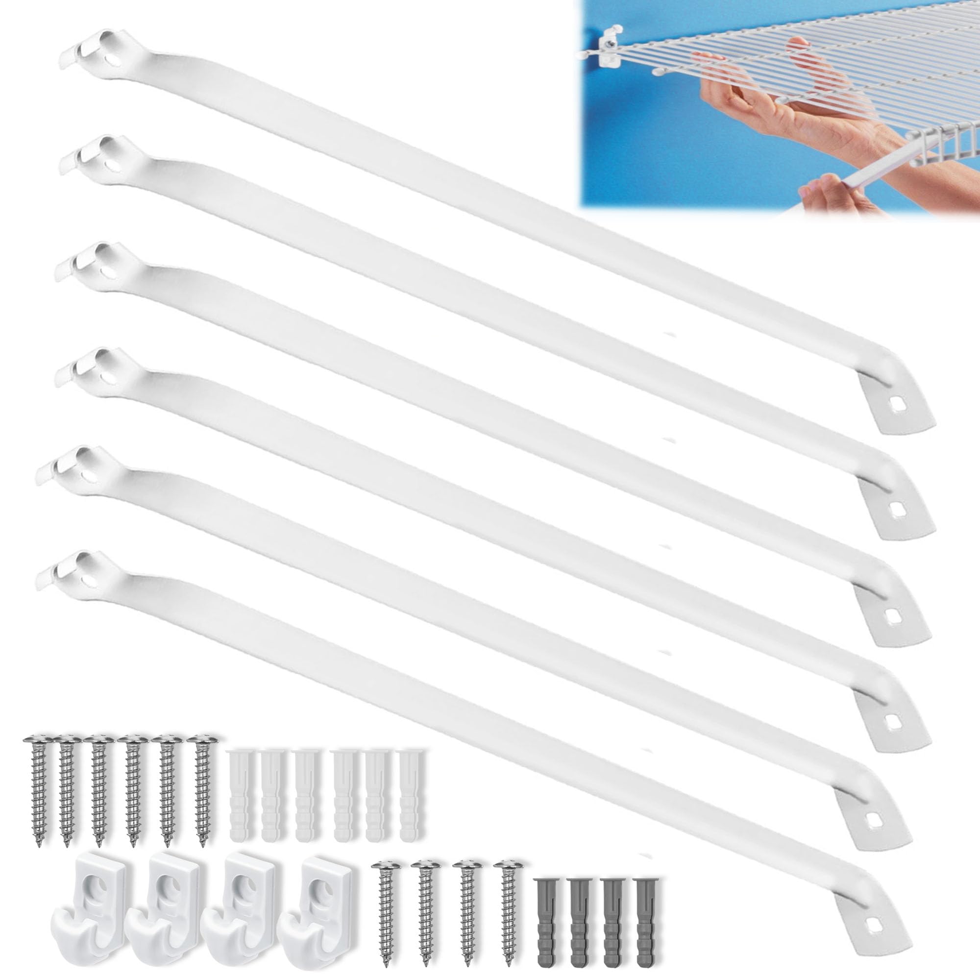 Ojeemii 6PCS 12 Inch Wire Shelf Brackets - shelf brackets and supports | Mubboo