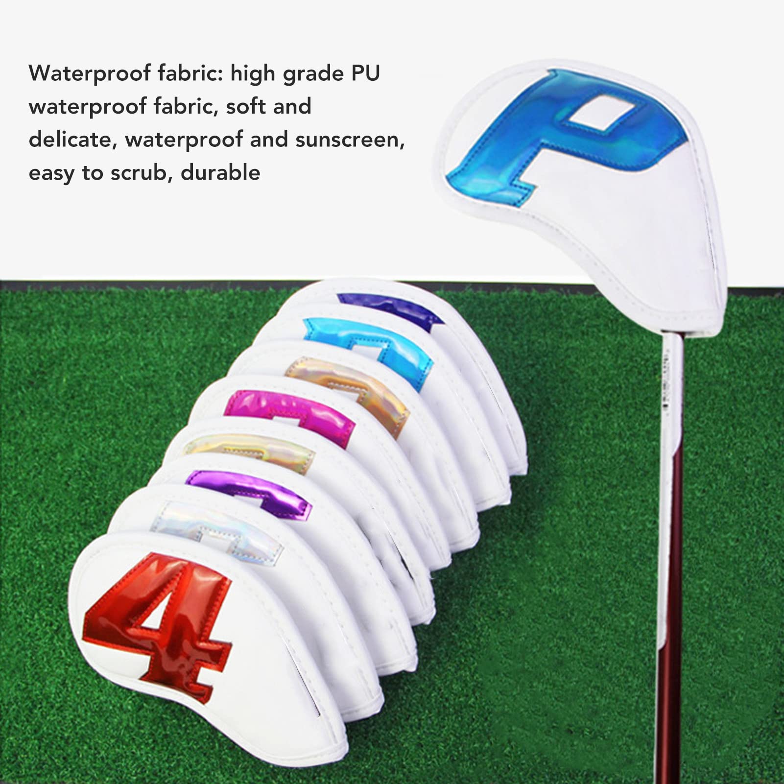 Golfschlägerkopfhüllen aus PU-Leder | Mehrfarbige Golfschlägerhauben for Outdoor-Sportarten