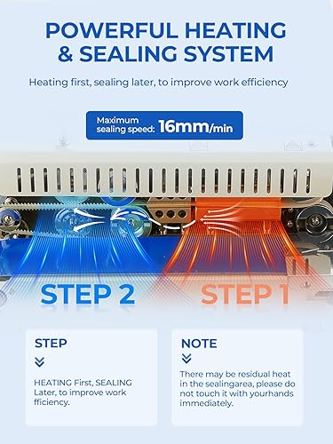 Miniatura 5 de Máquina selladora térmica comercial, Banda de bolsa continua de sellador térmico, Sellador automático de banda horizontal, Máquina de sellado