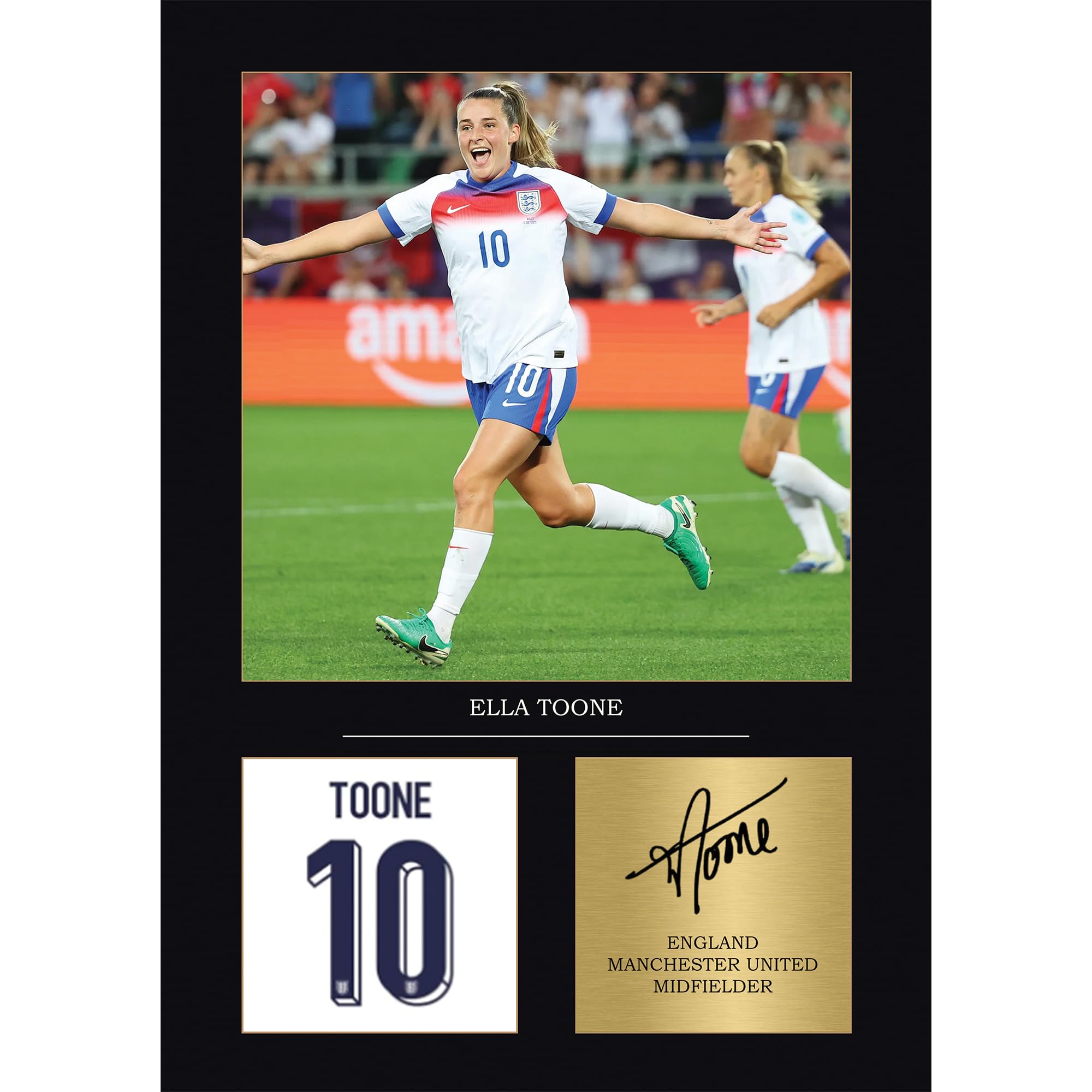 Ella Toone Gift Signed A4 Print Display Unframed Lionesses Gifts Digitally Reproduced Signature (Framed)