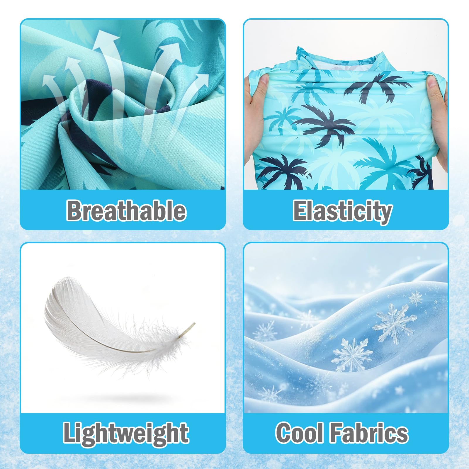 KOOLTAIL Lot de 2 vêtements rafraîchissants pour chiens de grande taille, protection UV et insectes UPF50+, séchage rapide, anti-perte de poils, respirant, sans manches, motif glaçons et noix de coco