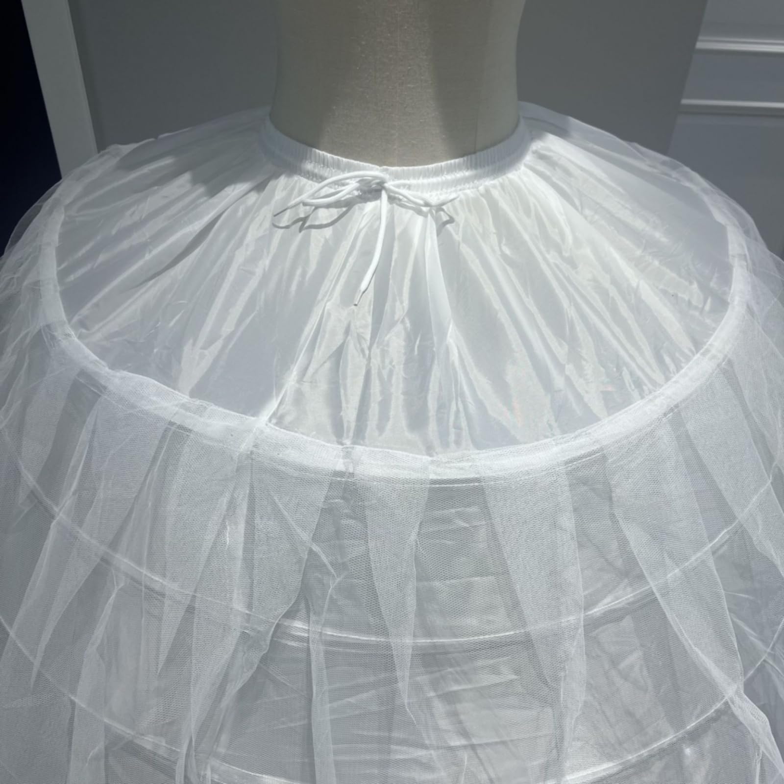 Sottogonna da Sposa Crinolina Ampia Sei Cerchi Telaio in Acciaio Tulle Traslucido Vita Arricciata Regolabile per Formale E Voluminosa Adatta a Matrimonio Danza Esibizioni