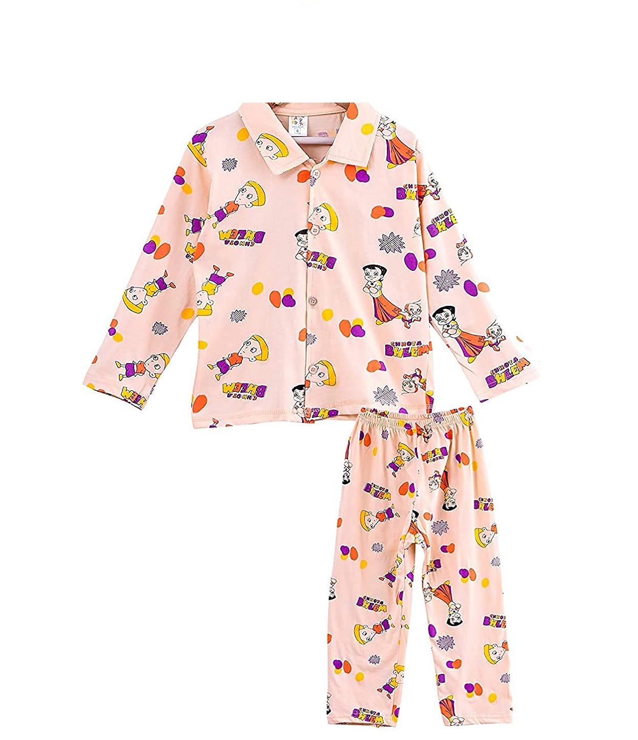 Cotton Night Suit for Girls & Boys, Full Sleeves, Printed, Collared Neck Sleepuits, Kids Shirt & Pyjama Set for Nightwear Cotton Night Suit for Girls & Boys, Full Sleeves, Printed, Collared Neck Sleepuits, Kids Shirt & Pyjama Set for Nightwear