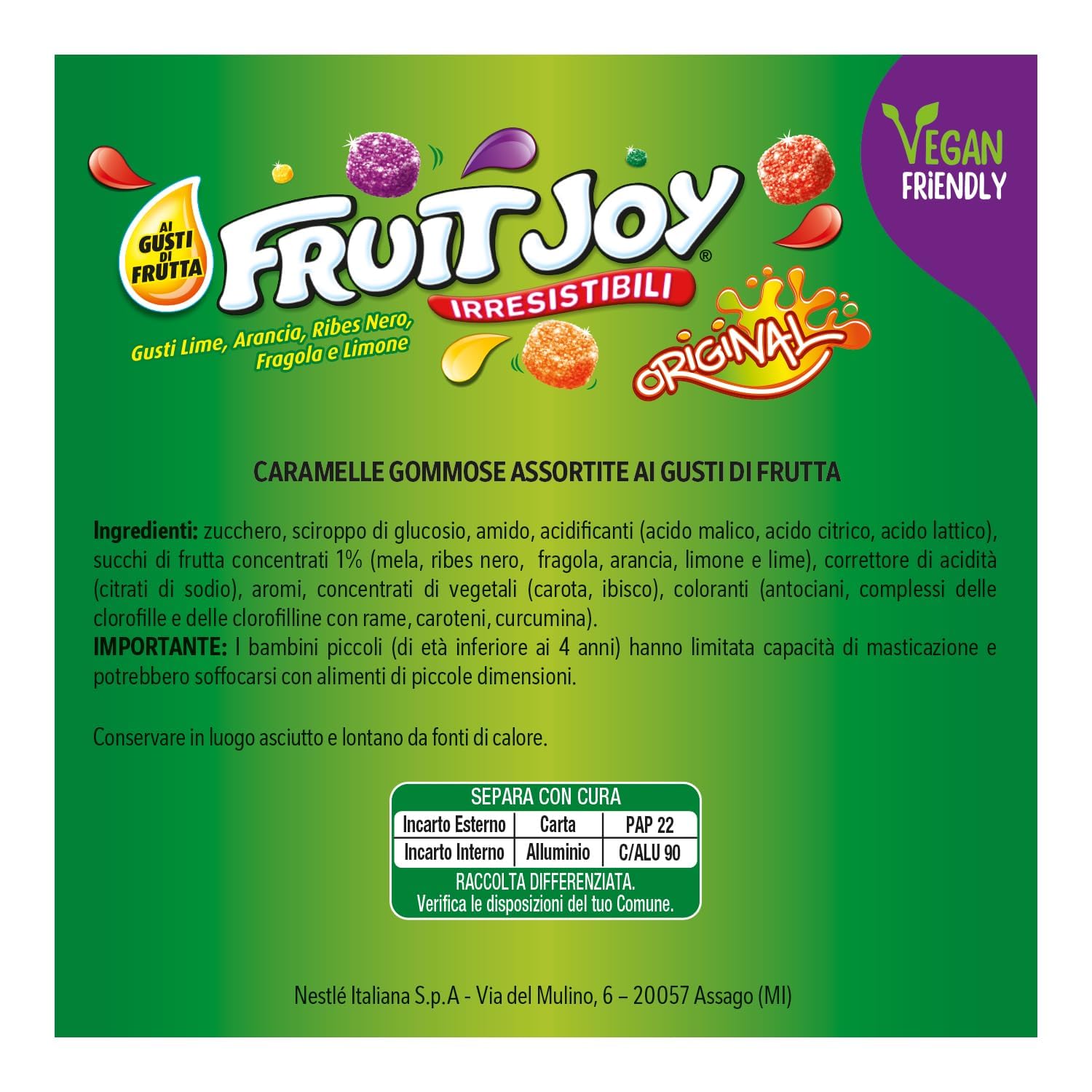 FRUIT JOY Original Caramelle Gommose alla Frutta Assortite, 32 Tubi da 48g (1,5kg)