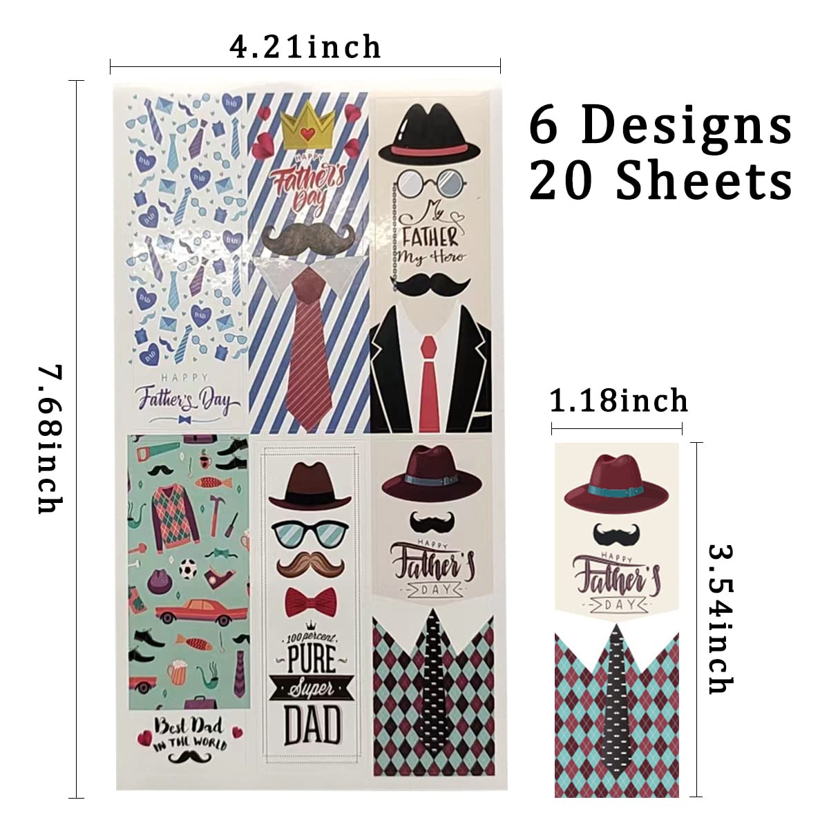 120 adesivi per la festa del papà adesivi per buste adesivi per cappello barba cravatta design etichetta regalo felice festa del papà adesivi per etichette per scatole di carte caramelle decorazione