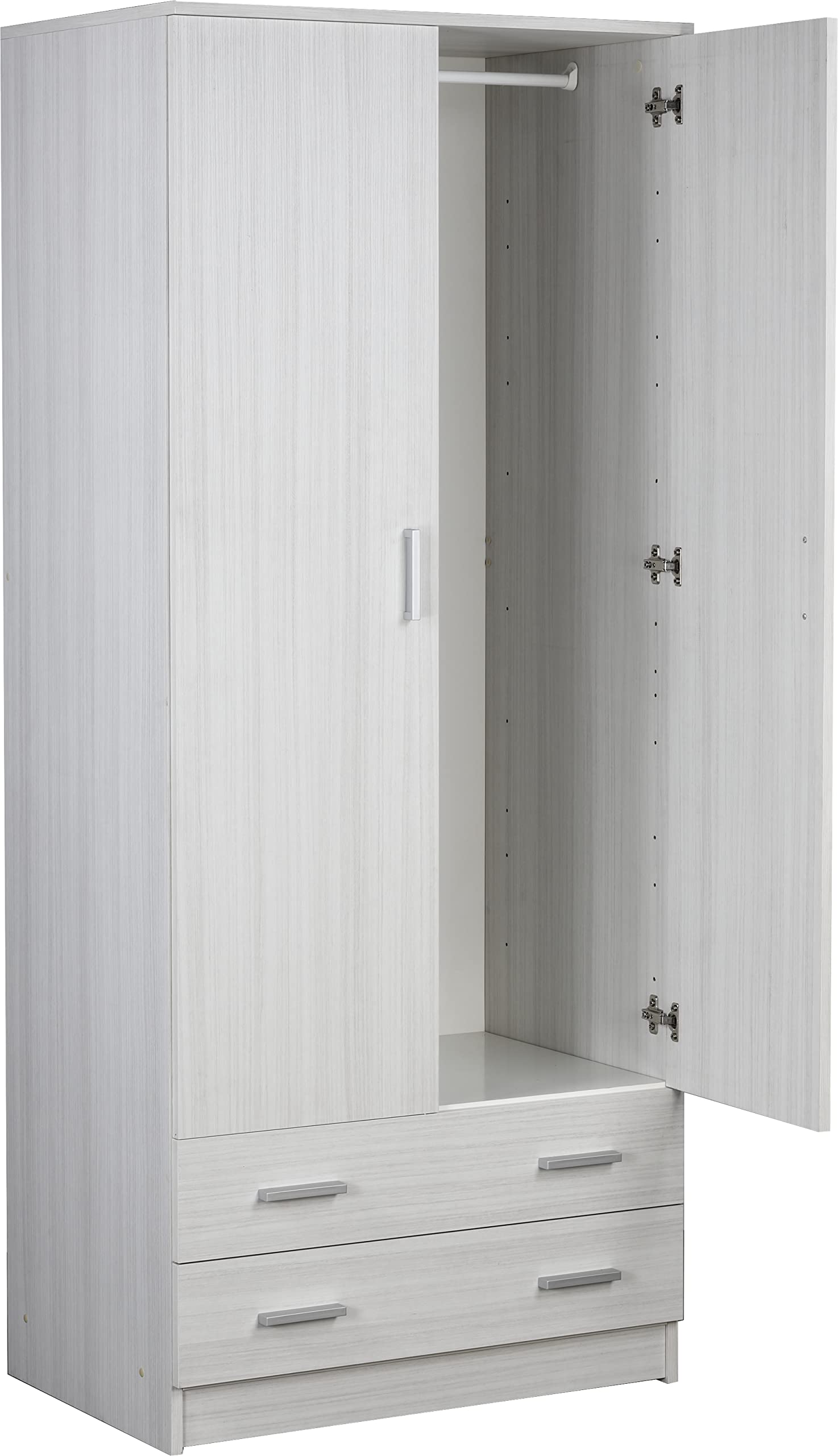 Armadio guardaroba 2 ante 2 cassetti laminato Eucalipto 77x52x182 cm