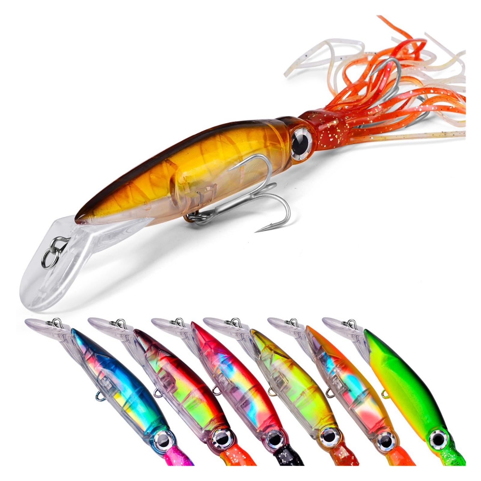 INEOUT 14cm 40g Simulazione Calamari Galleggianti Pesca in Mare Minnow Artificiale Manovella Ami da Pesca Wobbler Esche Carpa Pesce Esche Tackle Tool