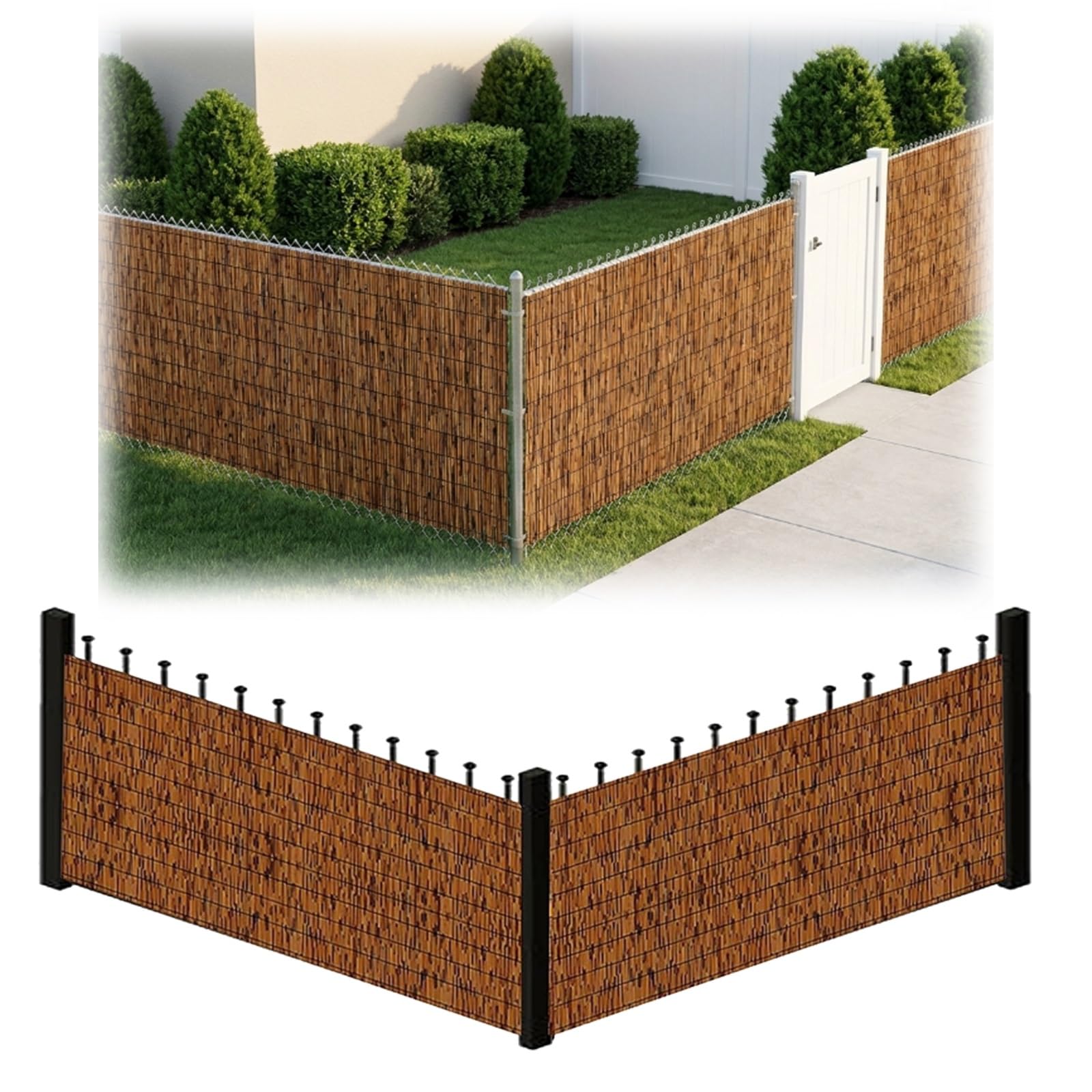 Générique Canisse Ecologique pour Jardin, Brise Vue Exterieur Naturel Bambou, Alternative Durable au Pare Vue PVC, Rouleau Cloture Respirant(140cm(H))