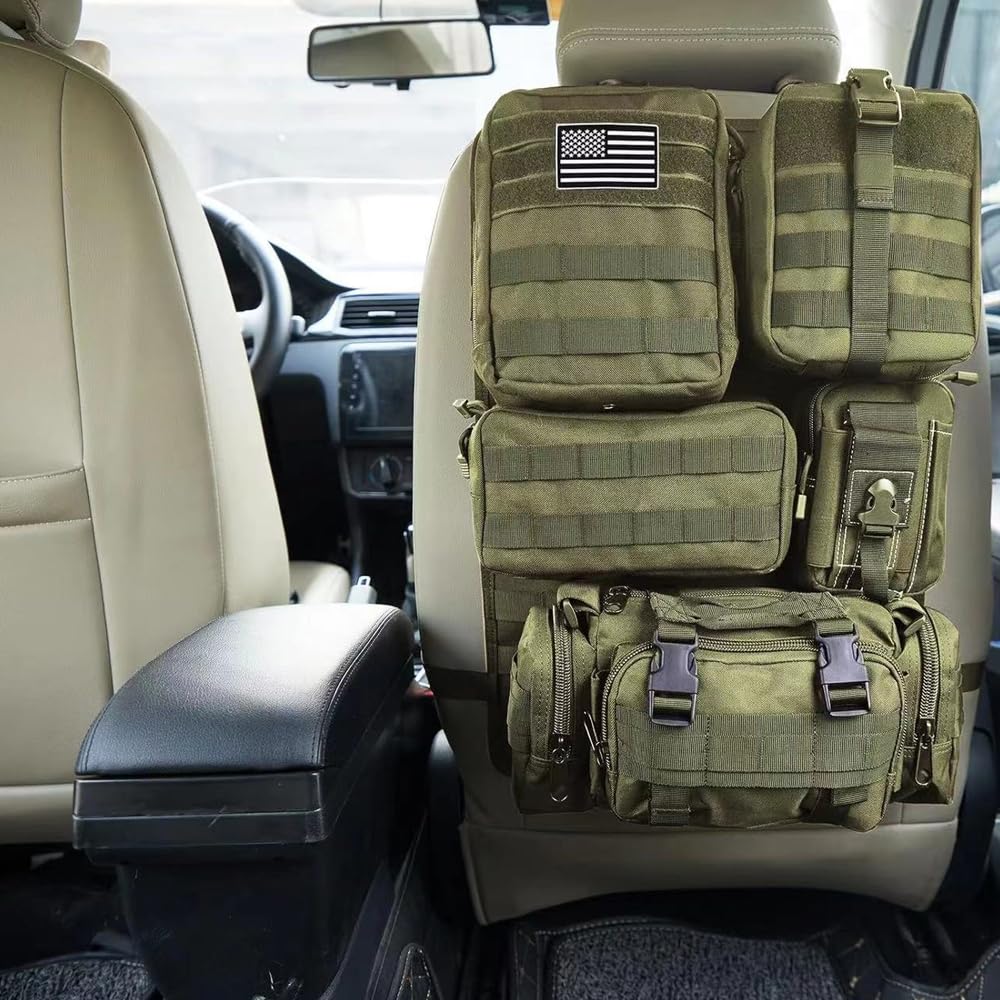 Genérico Organizador universal para respaldo de asiento coche con 5 bolsillos desmontables panel almacenamiento ajustable vehículos actividades y control del desorden