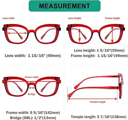 Miniatura 2 de Eyekepper Ojo de gato gafas de lectura para las mujeres lectores lindos - rojo +1.25