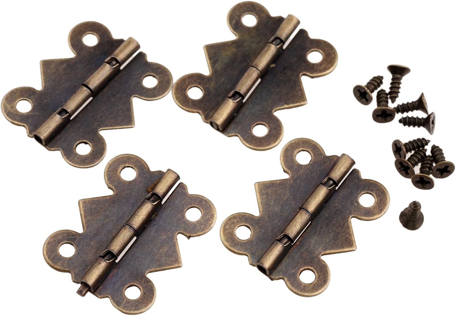 dophee 4Pack Butterfly Hinges, 0.98"x0.79" Antique Brass Jewelry Box
