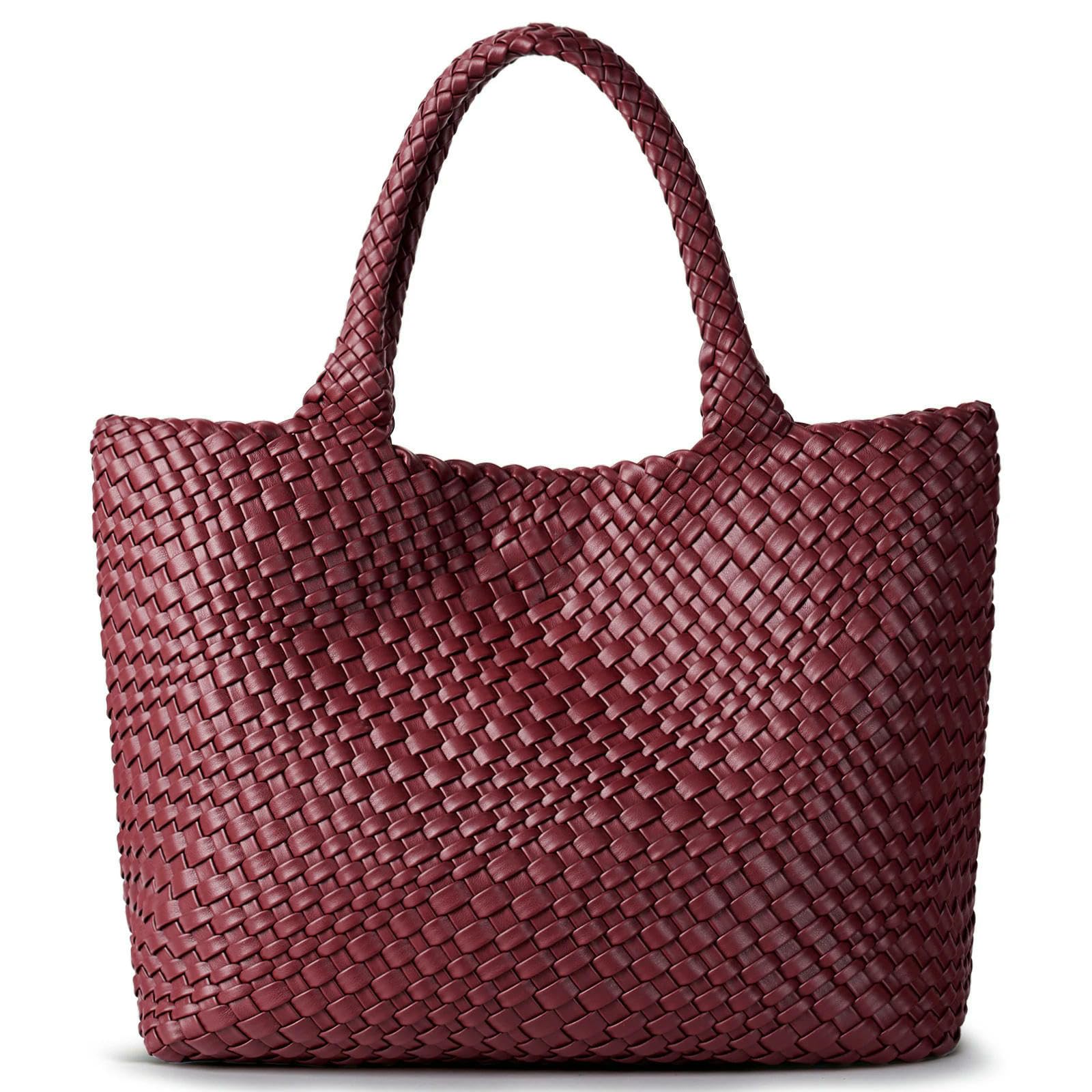 CHENSHI Borsa a Mano Donna in Tessuto Tracolla da con 1 Frizione Cerniera Intrecciata per Le Vacanze Spiaggia-Verde Oliva