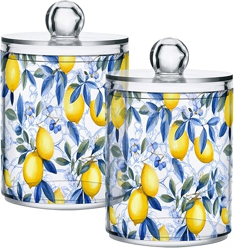 Miniatura 25 de CHIFIGNO Juego de 2 tarros de plástico transparente de flores hippie retro naranjas, recipientes de baño para boticario de plástico transparente