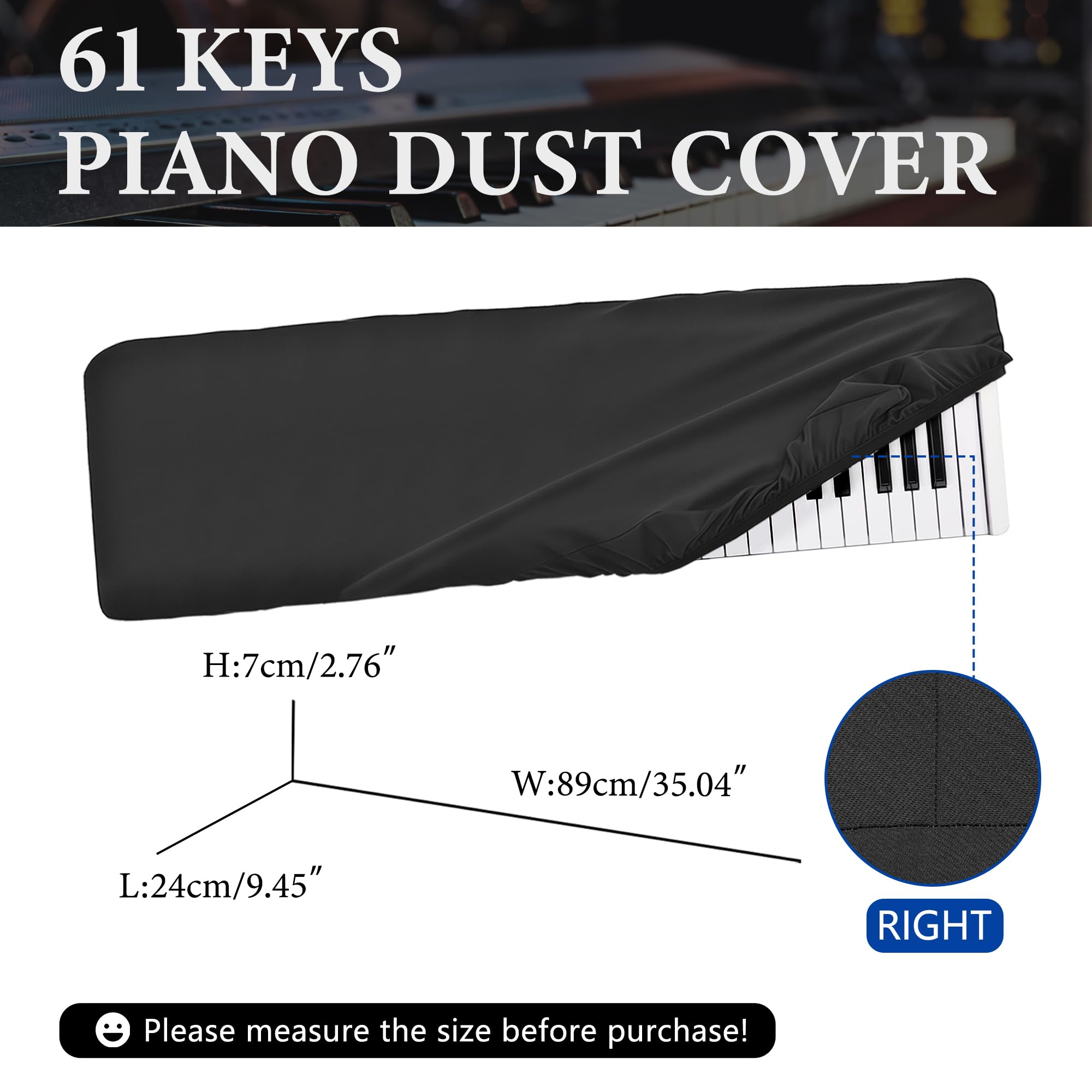 Musiin Presents Pro Shield: Ultimate Stretch-fit Chinlon Keyboard Cover - Water & Dust Resistant, Compatible with Arturia Keylab Essential 61 Keyboard