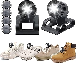 【UPDATED VERSION】 Sports shoes and Croc Headlights Lights, 2 Pack Headlights for Any Shoes with laces, Light up shoes Accessories Waterproof Headlights Flashlight Sports shoes headlights for Camping