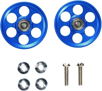 Tamiya 95315 Mini 4WD Special Product HG Lightweight 0.7 inch 19 mm All Aluminum Bearing Roller, Blue