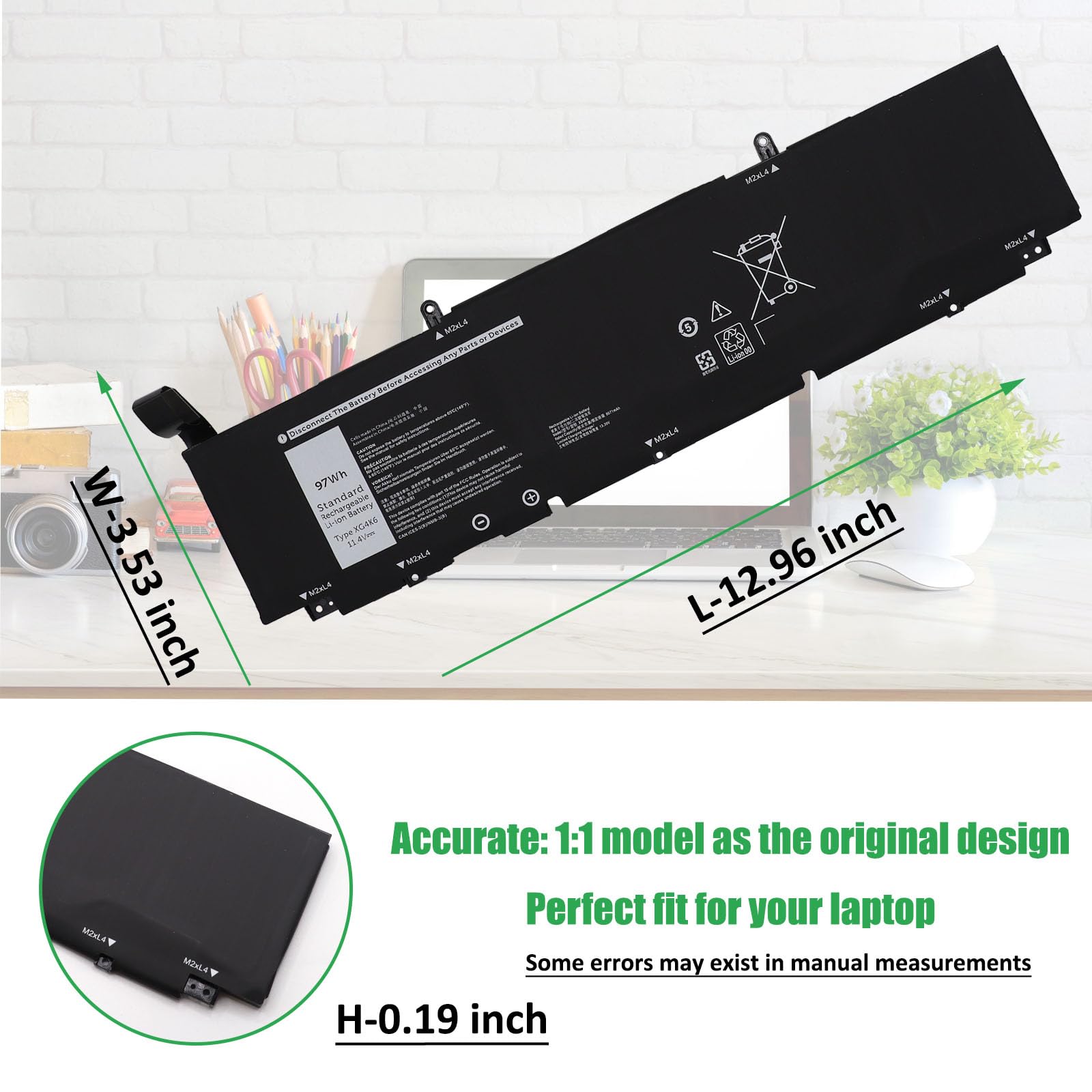 Amazon.com: RHKRKQN XG4K6 Battery Replacement for Dell XPS 17 9700