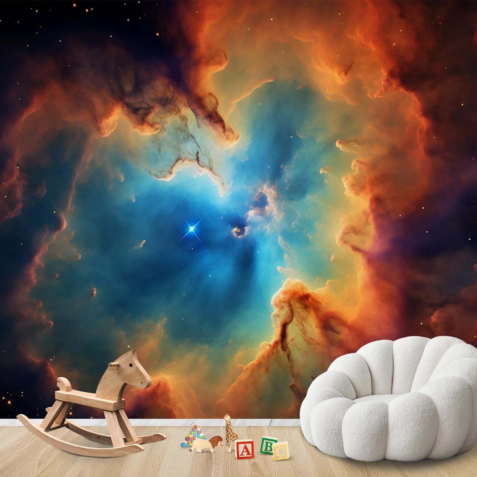 hgjdjhnf Photo Wallpaper Nebula Space Universe Astronomy Non-Woven ModernLiving Room Bedroom Children's RoomDecoration Motif Wallpaper,300cmx210cmSticker - Background- Painting - Poster