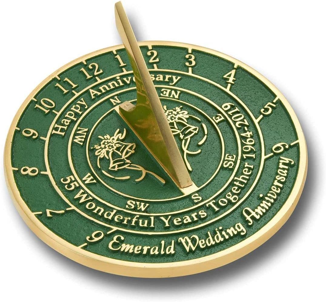 NauticalMart 55th Emerald Wedding Anniversary Sundial Gift
