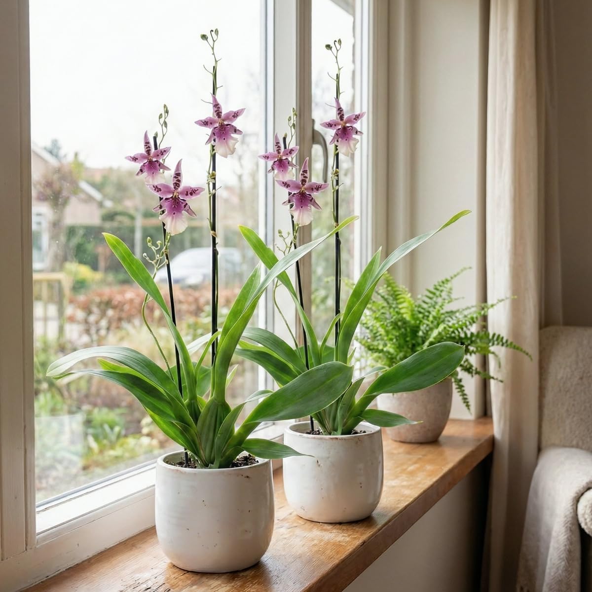 Orchideen Echte Pflanzen Beallara Peggy Ruth - 2 große Zimmerpflanzen aus Holland - 30-40 cm hoch - mit Blüten und leicht duftend (Nicht künstlich, ohne Dünger und Topf, kein Samen, nicht winterhart)