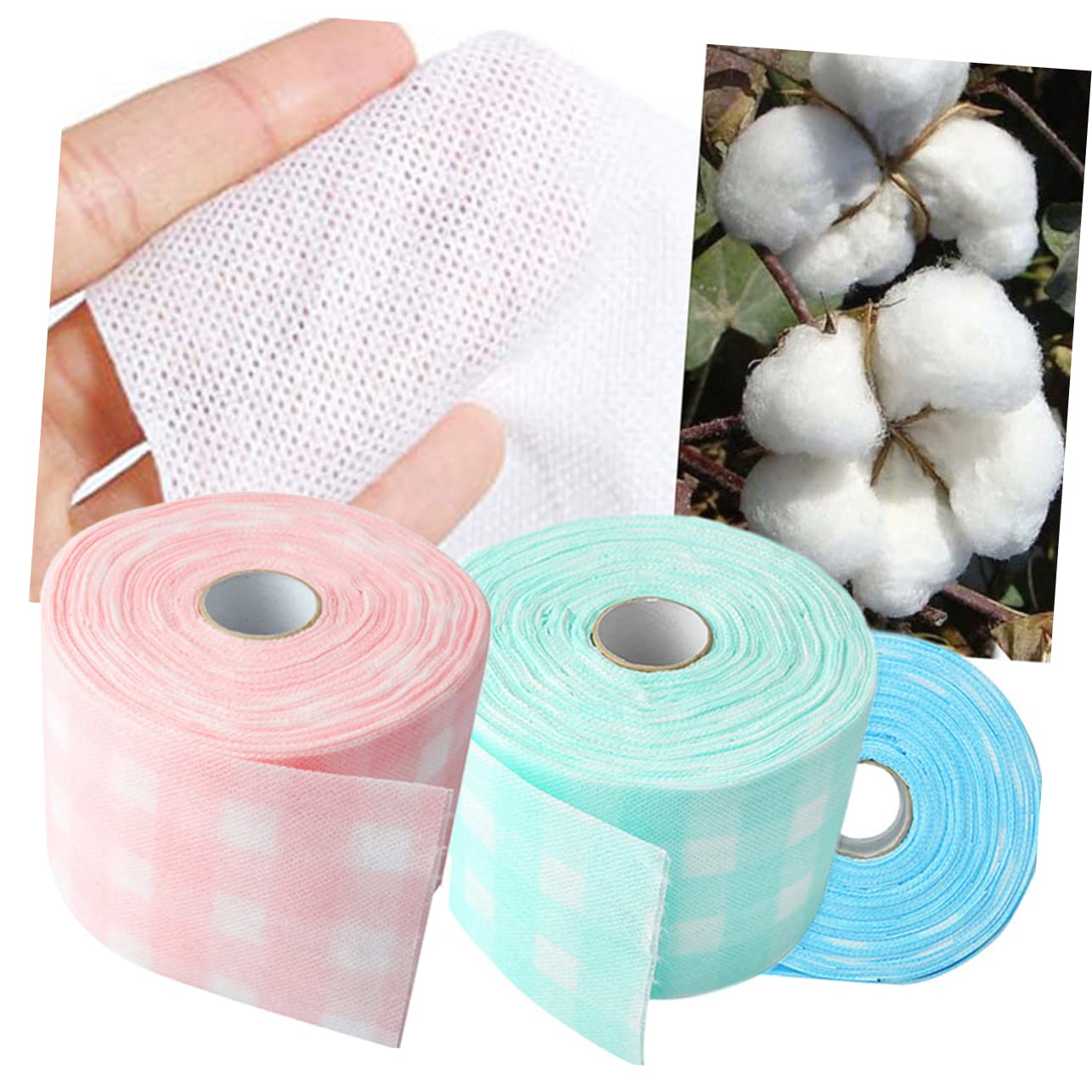 FRCOLOR 3rotoli Salviette Per Rimozione Dello Smalto Panni in Non Per Manicure Cotone Per Pulizia Delle Unghie Solvente Per Smalto Salviette Per Manicure
