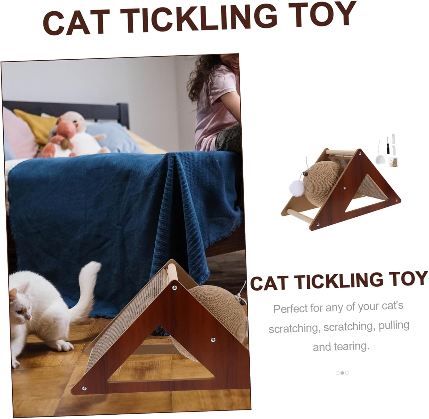 Wear-Resistant Cat Scratching Board Creative Kitten Relief Toy for Home Use Stand-up Design Helps Prevent Furniture Damage for Indoor Cats