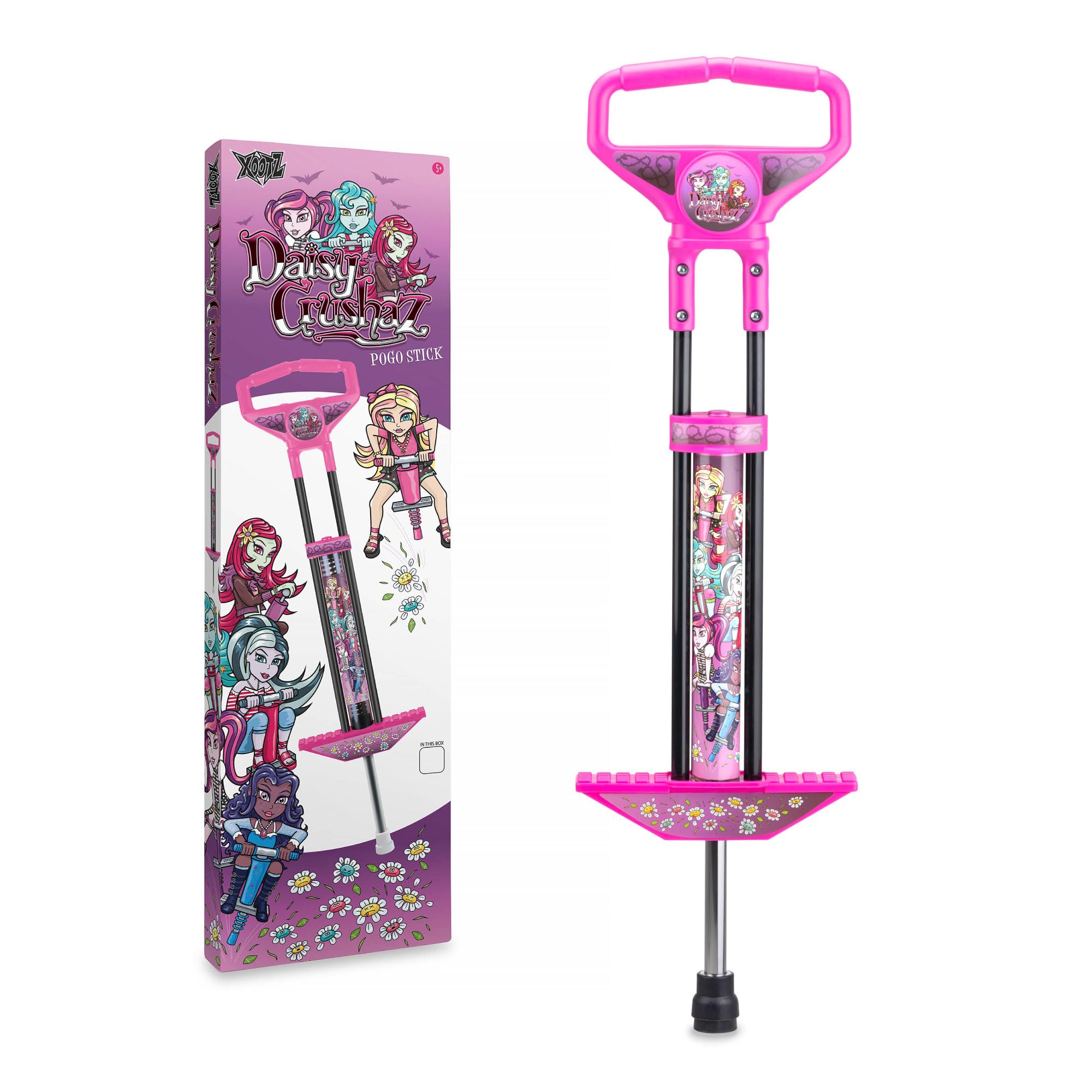 Pogo Stick Jumper Stick For Kids Girls and Boys, Daisy Crushaz Design Pink