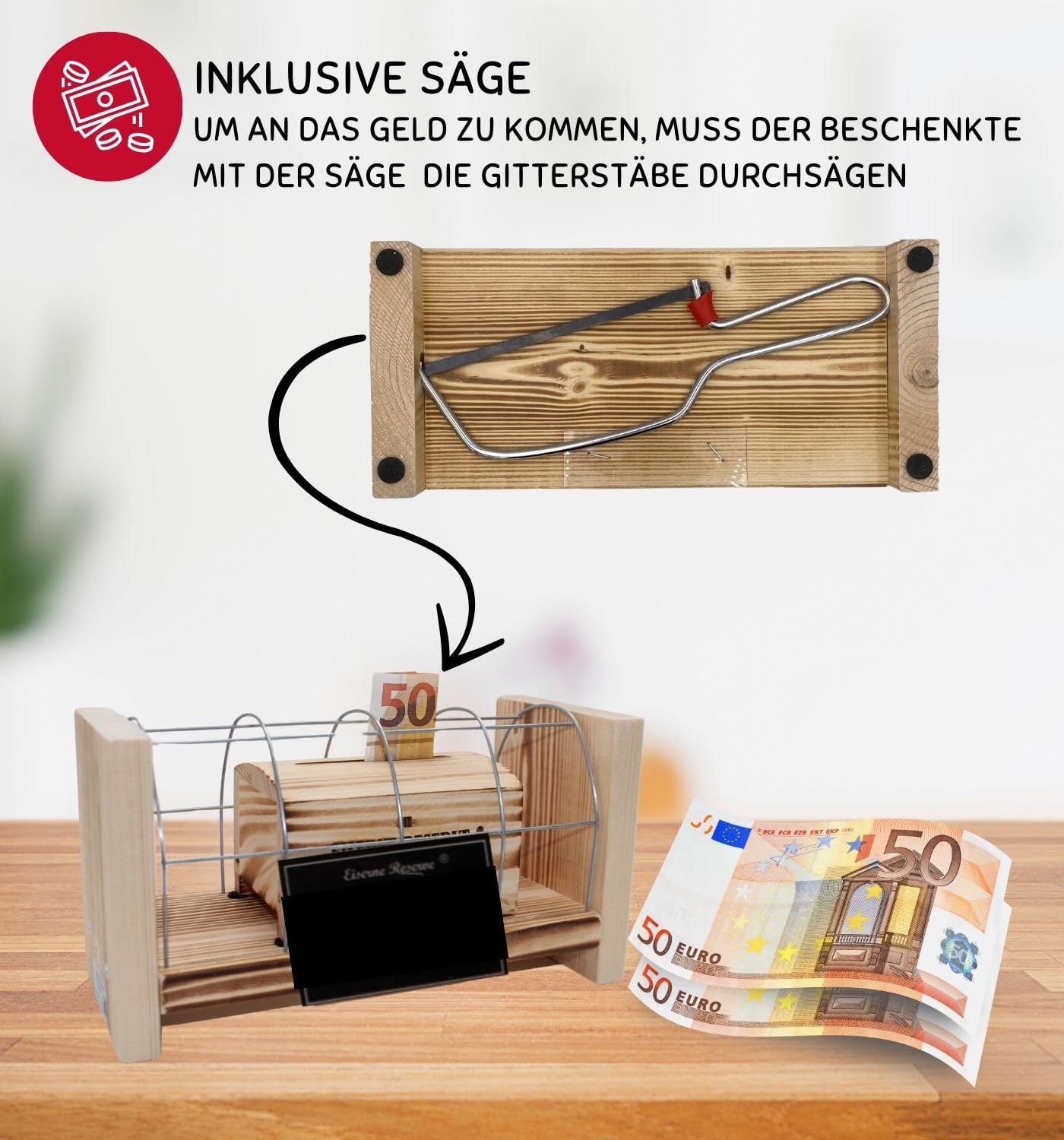 Hochzeitsgeschenk für Brautpaar Geld - Eiserne Reserve Gitterbox Geldgeschenk - lustige Geschenkidee Geldgeschenk Geld verschenken verpacken -s- Alles Gute zur Hochzeit