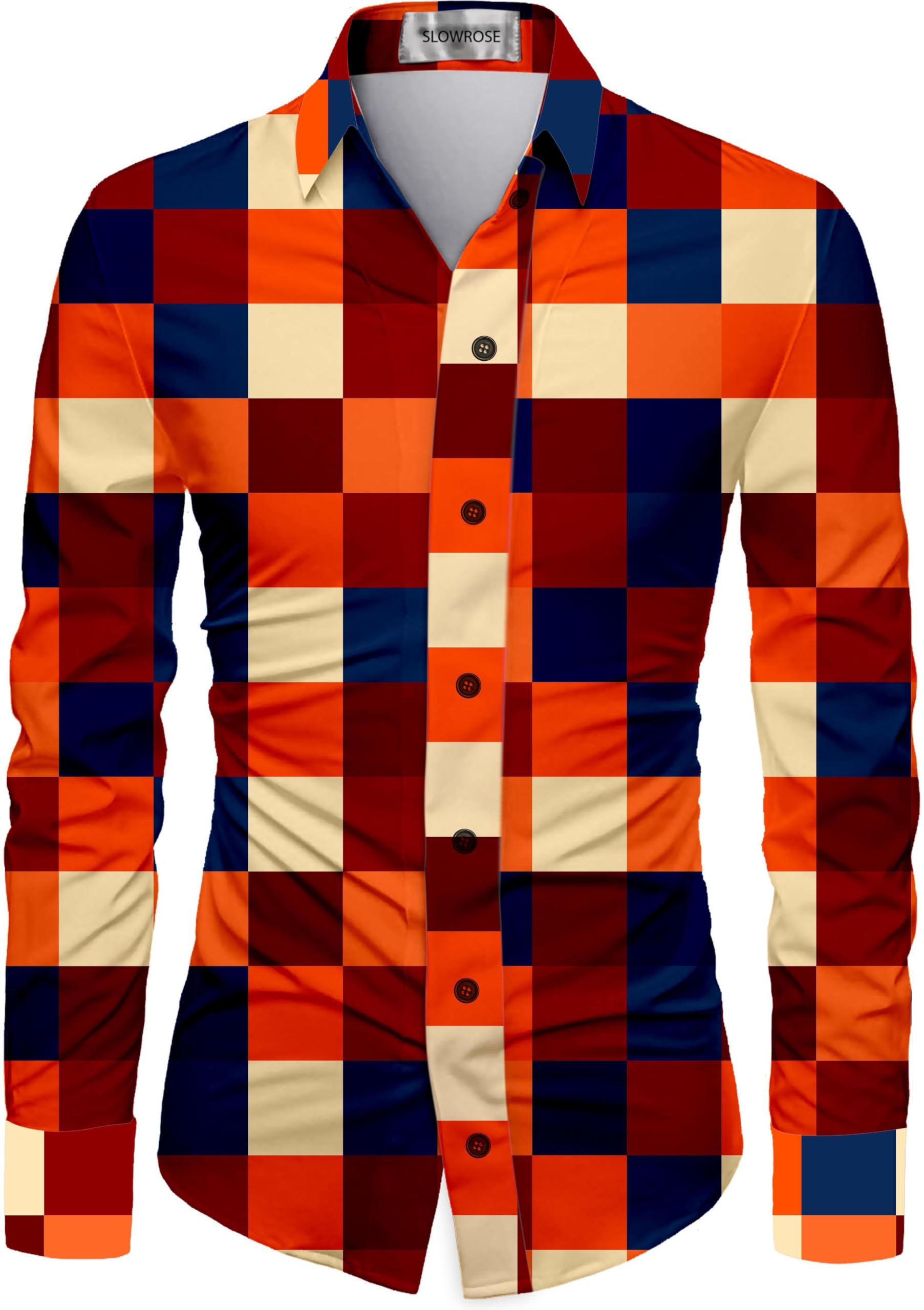 Men's Polycotton Regular Fit Geometric Print Unstitched Shirt Fabric 2.25 Meters with Elegant Design For Casual Outings, Parties, Festivals (Multicolor2)-image-42