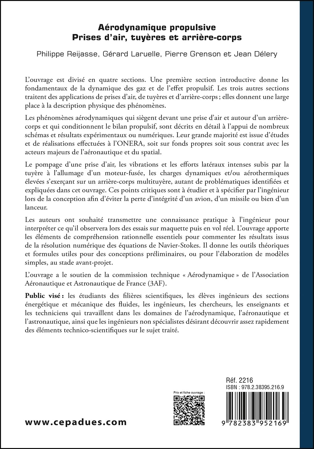 Aérodynamique propulsive. Prises d’air, tuyères et arrière-corps (3 AF)