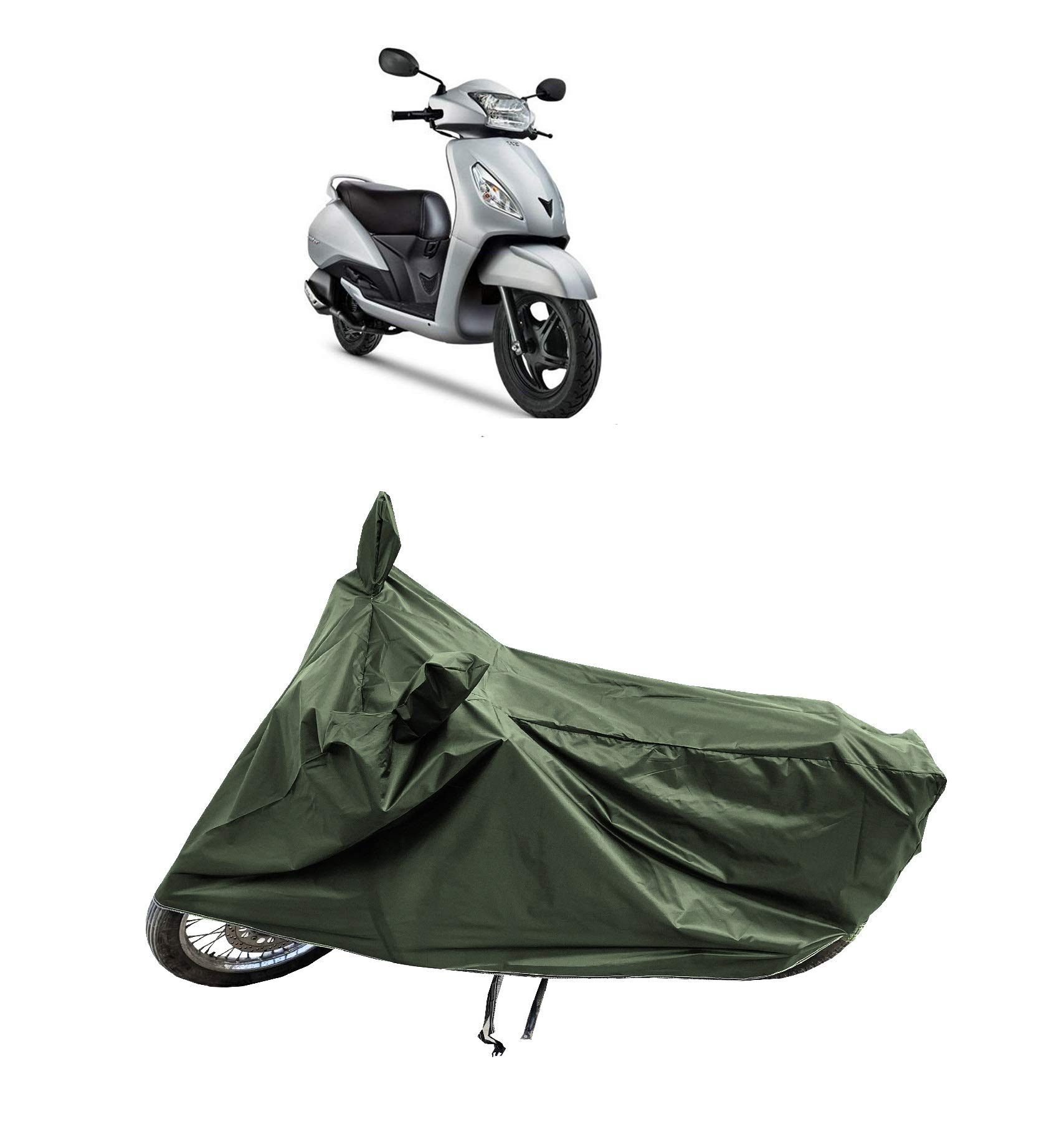 TRICWAY Bike Body Cover for TVS Jupiter Along with Dust Proof and Water Repellent with Premium Polyester Fabric_Olive Green