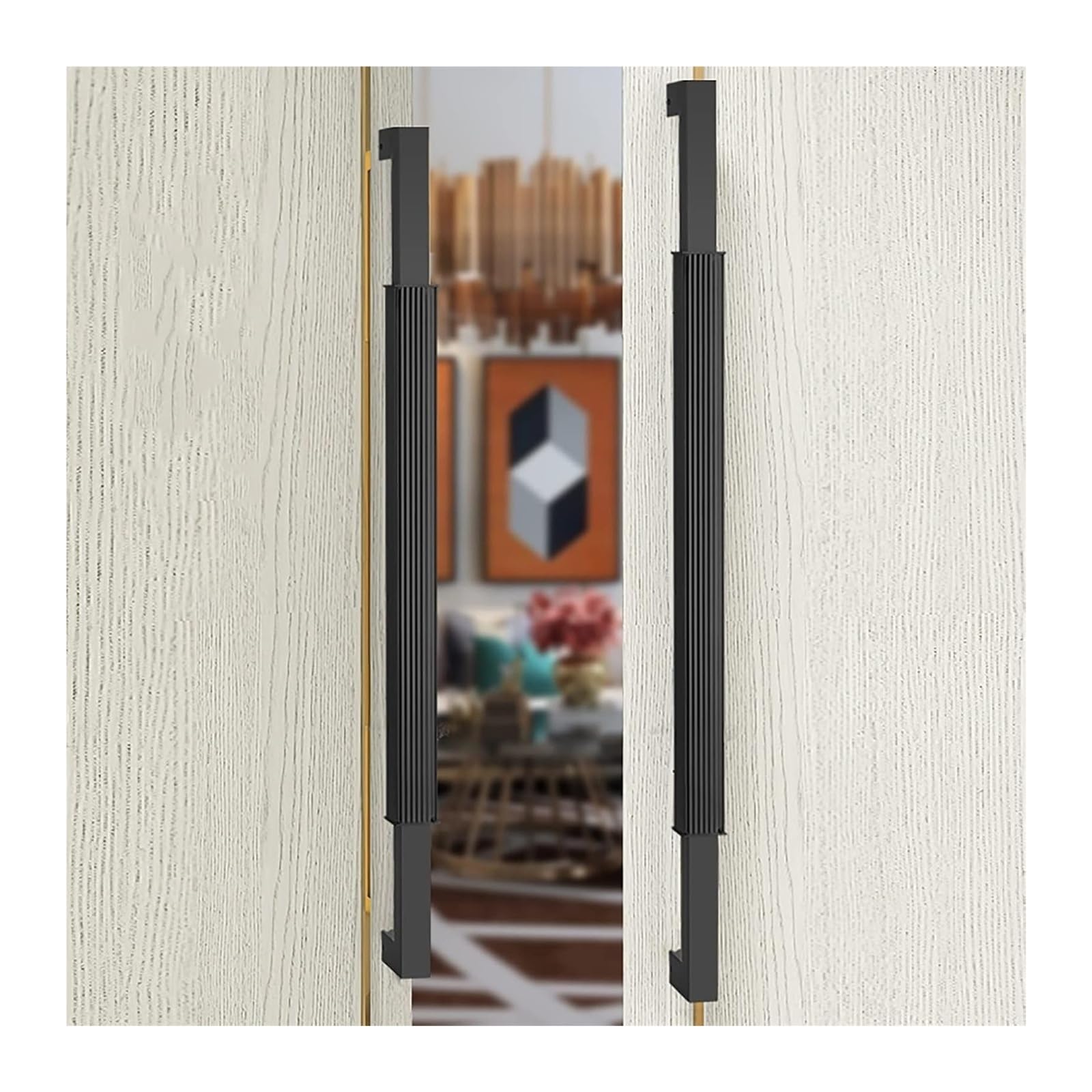 Lrfvhyqnk Black Barn Door Handles Sliding Pull, Double Sided Barn Door Pull Handle Stainless Steel Multicolor Multiple Sizes(,60Cm(23.6In))
