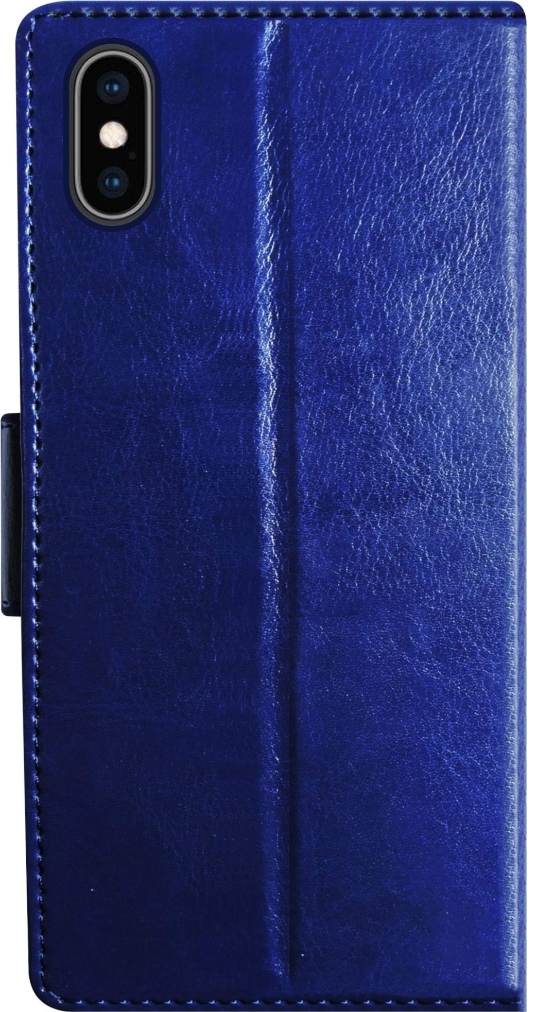 Sales ExpressApple iPhone Leather Flip Cover for (Apple iPhone Xs Max, Blue)