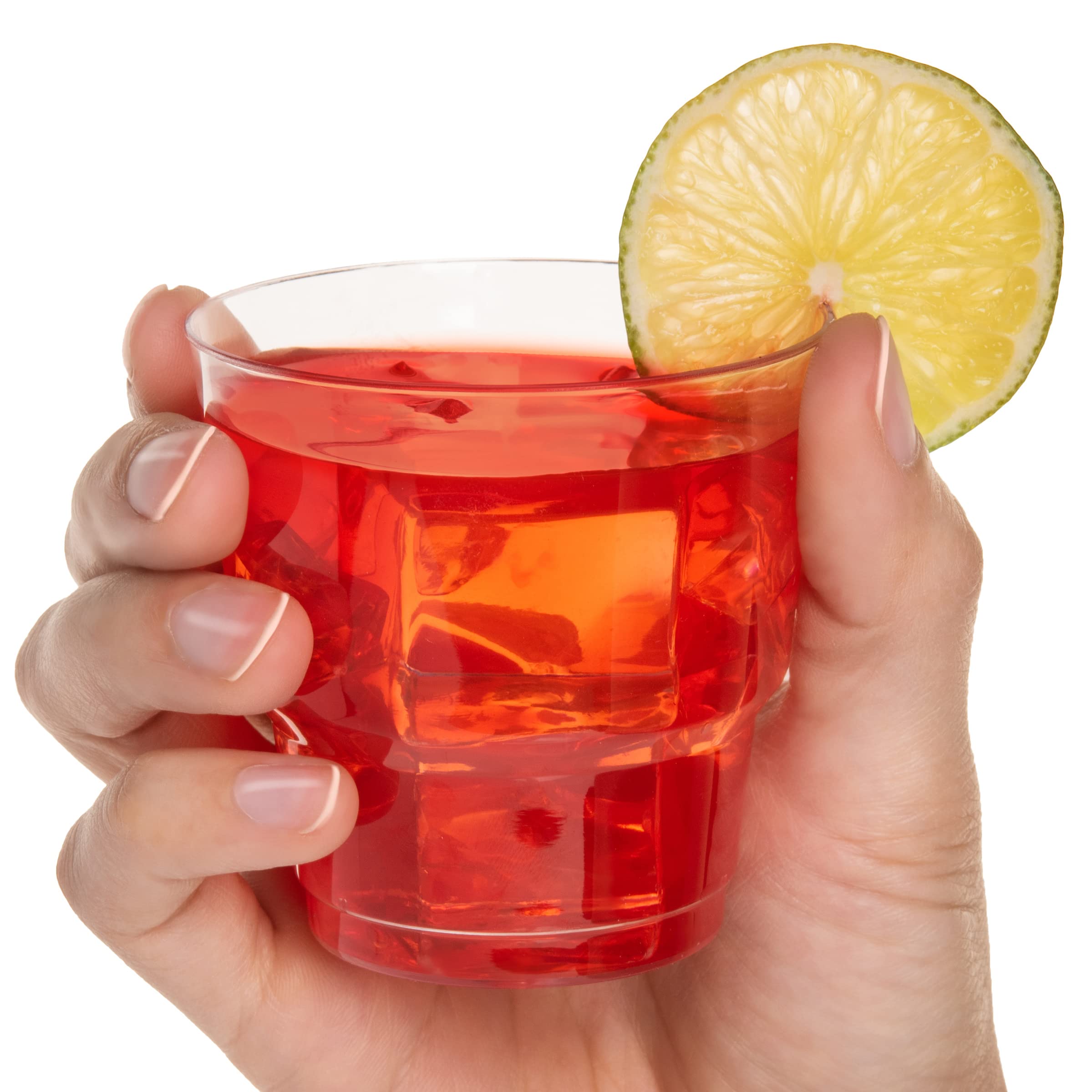 LSR LORESO Hard Plastic Disposable Small Party Cups 96 Count - Clear, Heavy Duty, Food Grade, and Recyclable 5 oz Cups for Party Cocktails, Drinks, and Desserts (96CT)