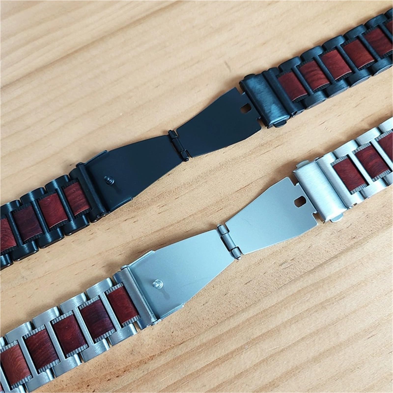 Bracelet de montre en bois bracelet en acier inoxydable à dégagement rapide bracelet de remplacement en bois unisexe