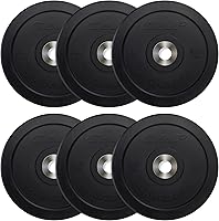 Vista 14 de CAP Barbell - Juego de discos olímpicos de goma de 2 pulgadas con soporte de 6 postes, 100-370 libras, múltiples opciones