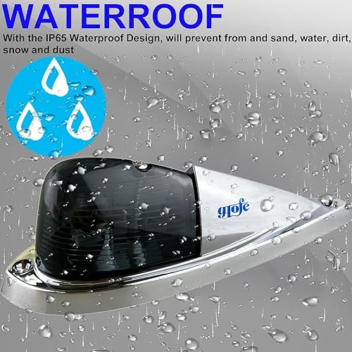 Miniatura 4 de Kit de luces de carrera de techo con lente ahumada, 5 unidades, color ámbar, estilo lágrima, compatible con Kenworth, Peterbilt, Freightliner, Mack,