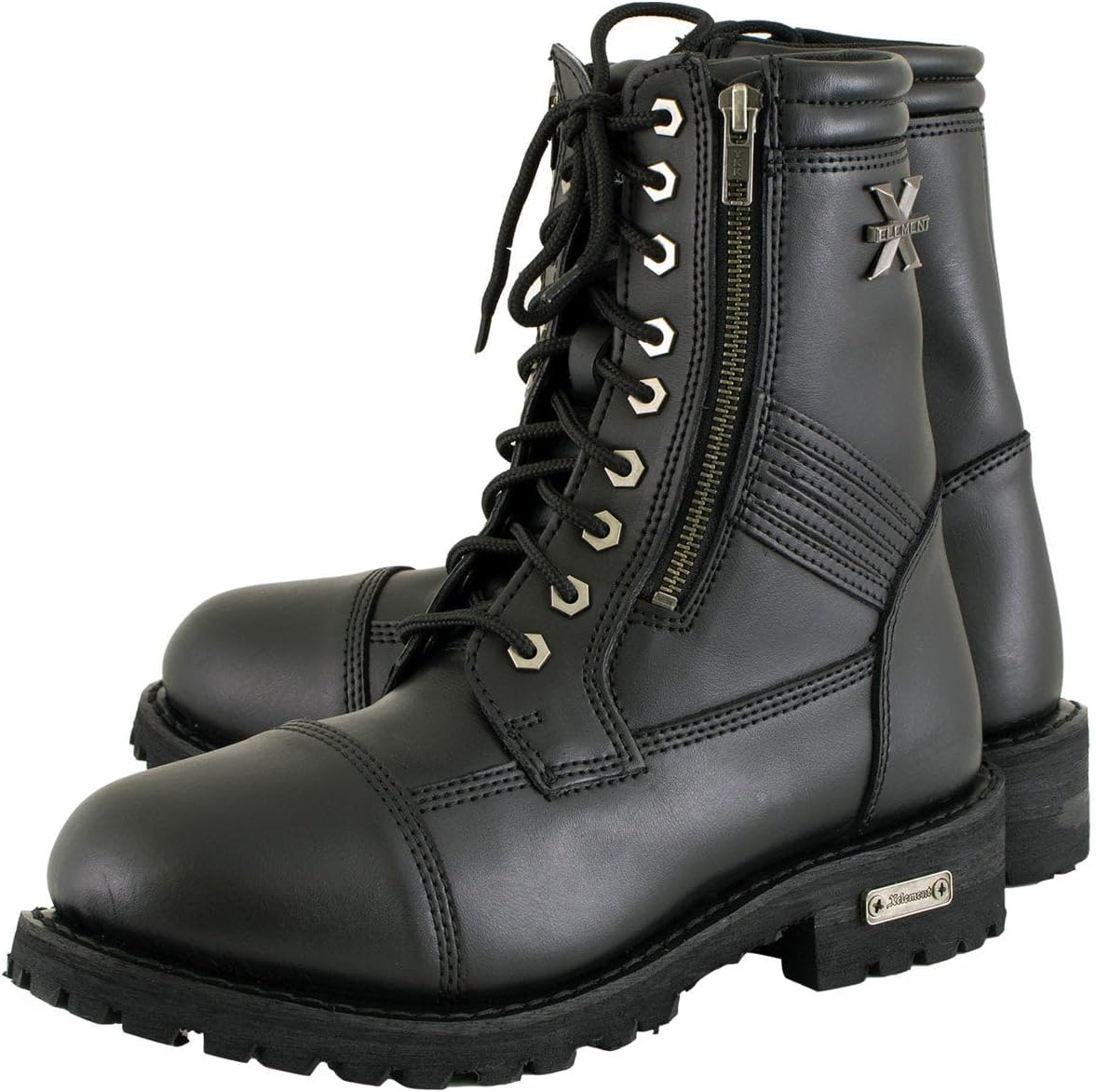 Xelement 1506 Men’s ‘Impact’ Black Leather Lace-Up Motorcycle Biker Boots Xelement 1506 Men’s ‘Impact’ Black Leather Lace-Up Motorcycle Biker Boots
